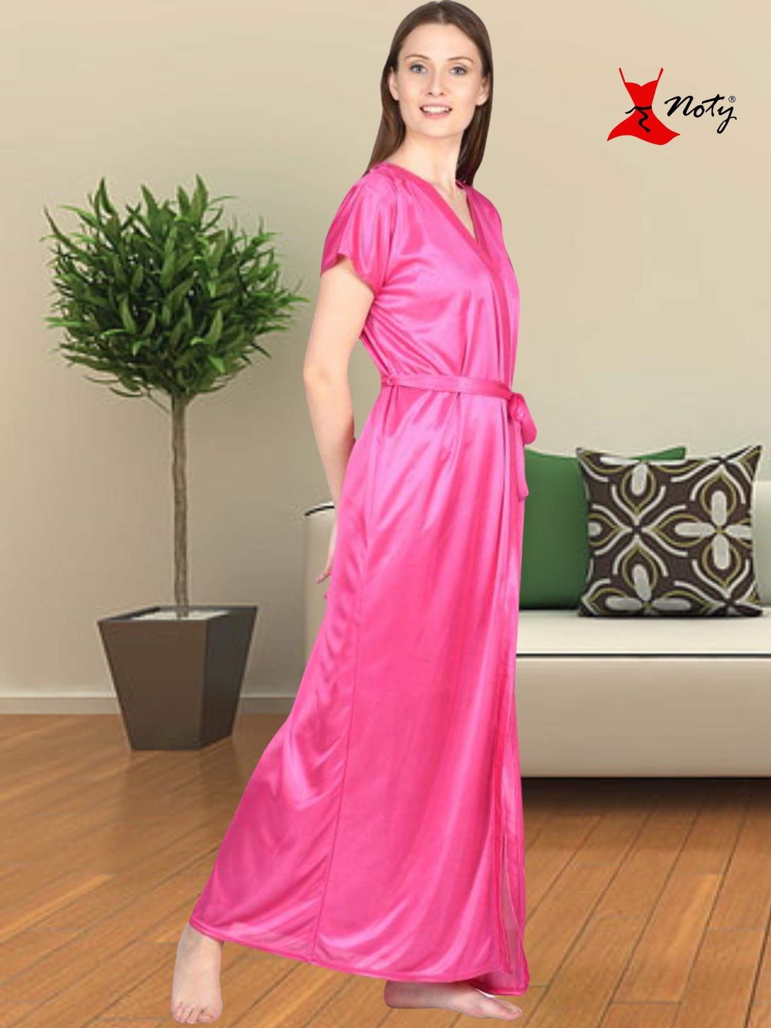 Noty - 2 Pc Women's/Girls' Hot Night Robe and Night Slip