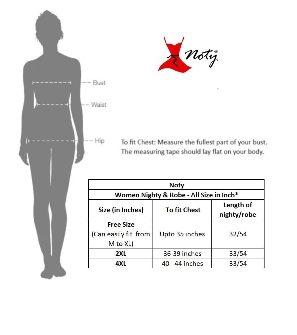 Noty - 2 Pc Women's/Girls' Hot Night Robe and Night Slip