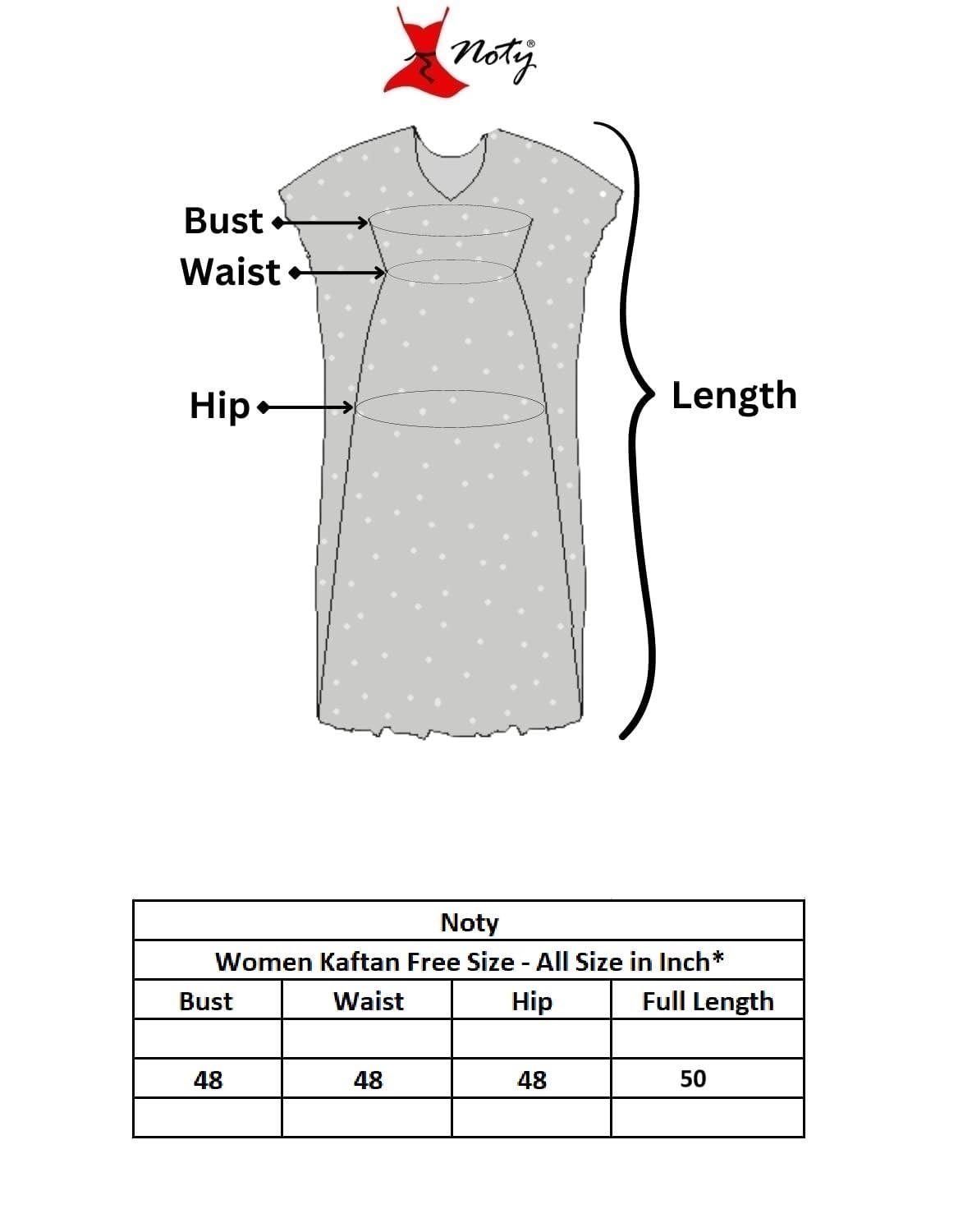 Noty ® Women's Kaftan Nighty | Printed Maxi | Sarena Fabric | Short Slevees Nightie | Nightgown for Girls & Women