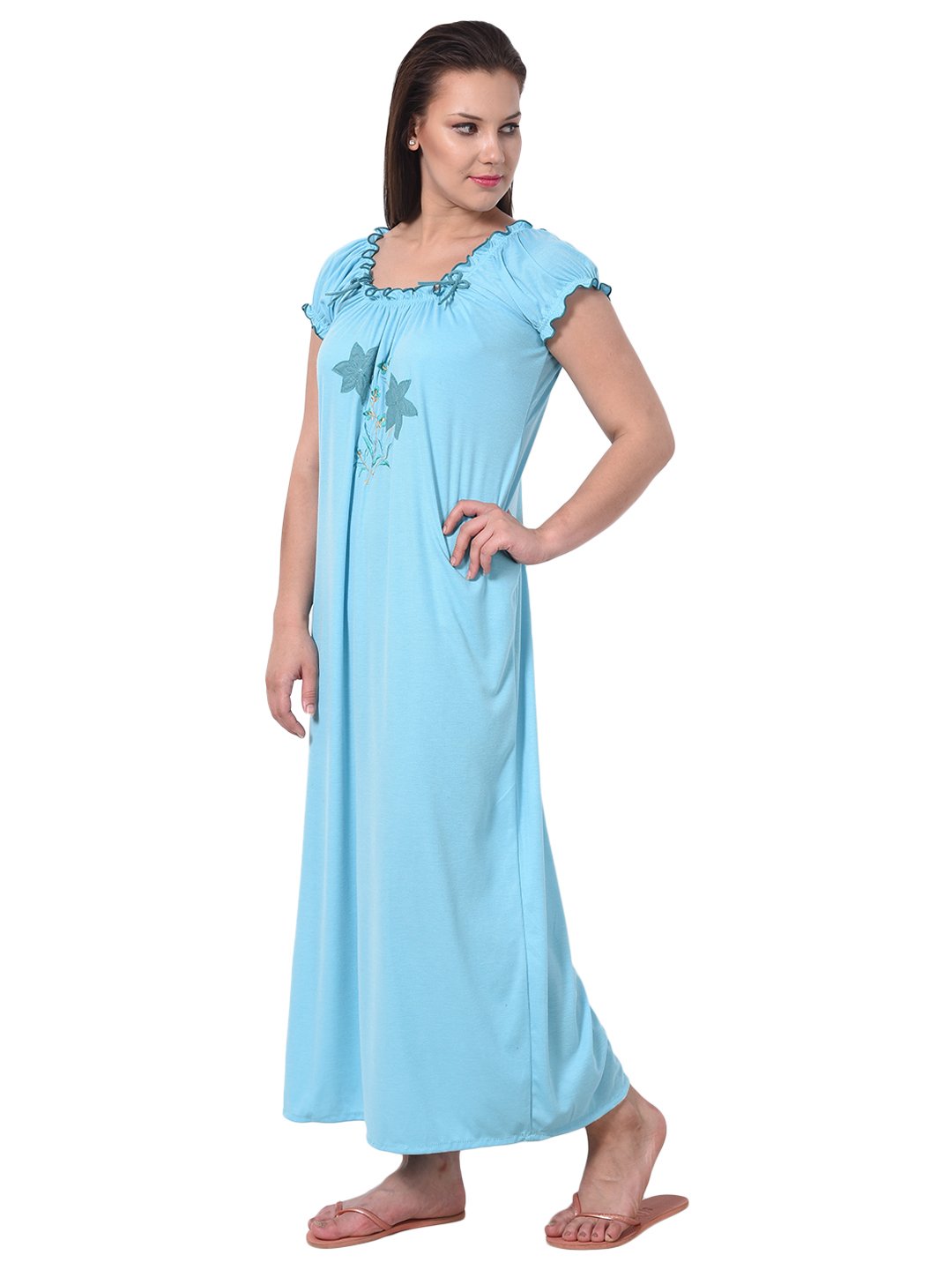 Noty Women's Cotton Floral Maxi Nighty