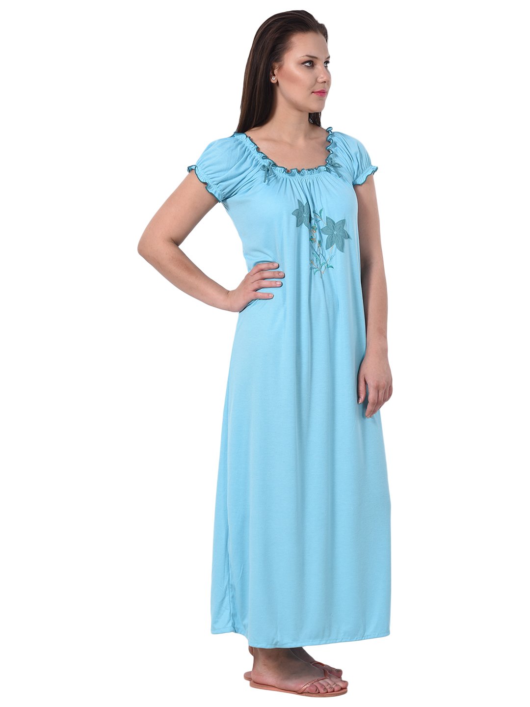 Noty Women's Cotton Floral Maxi Nighty