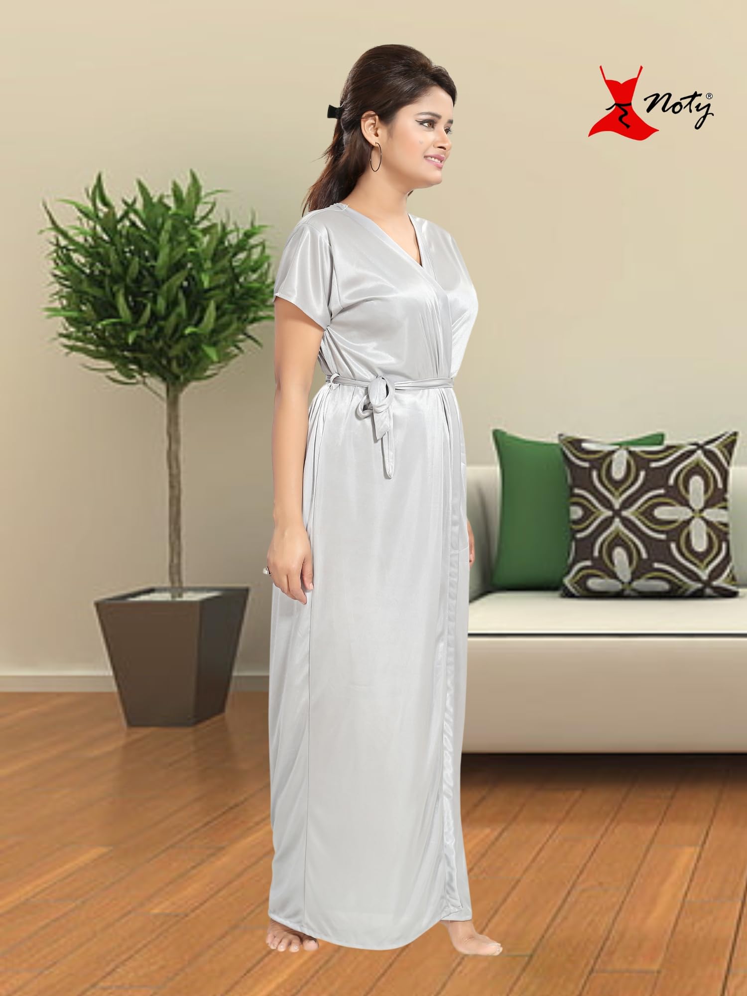 Noty - 2 Pc Women's/Girls' Hot Night Robe and Night Slip