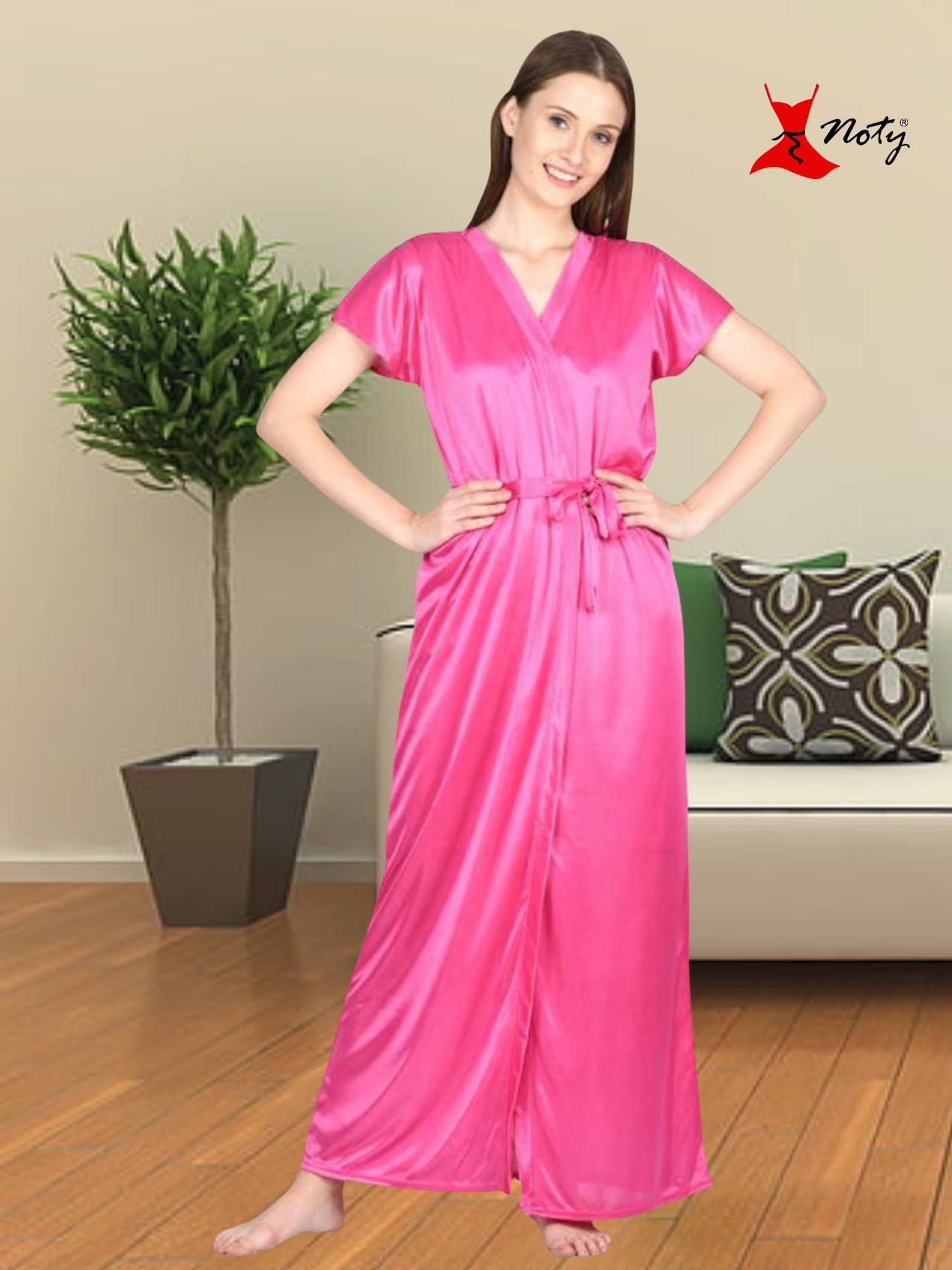 Noty - 2 Pc Women's/Girls' Hot Night Robe and Night Slip