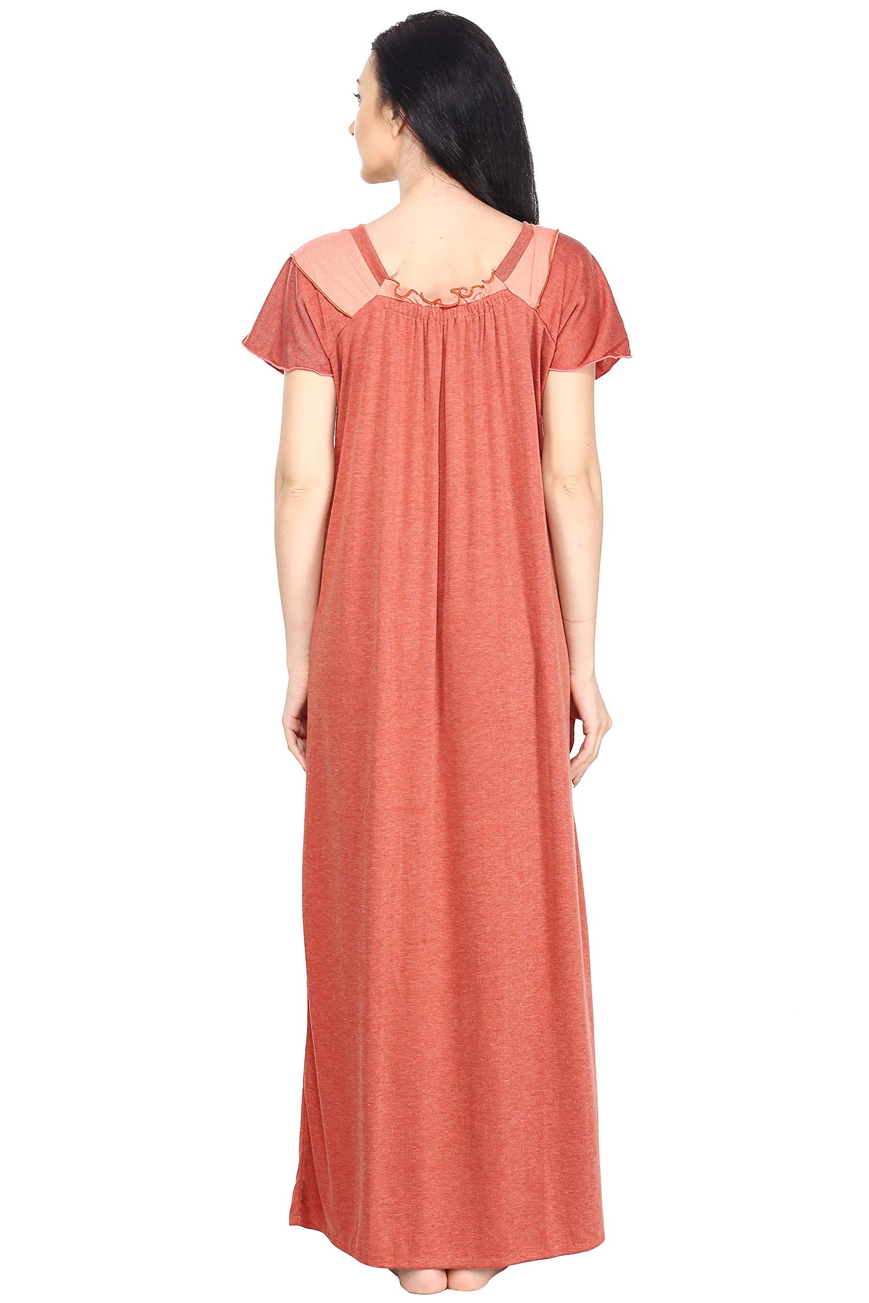 Noty- Women's Hosiery Cotton Blend Nighty | Soft Fabric | Short Sleeves Nighty