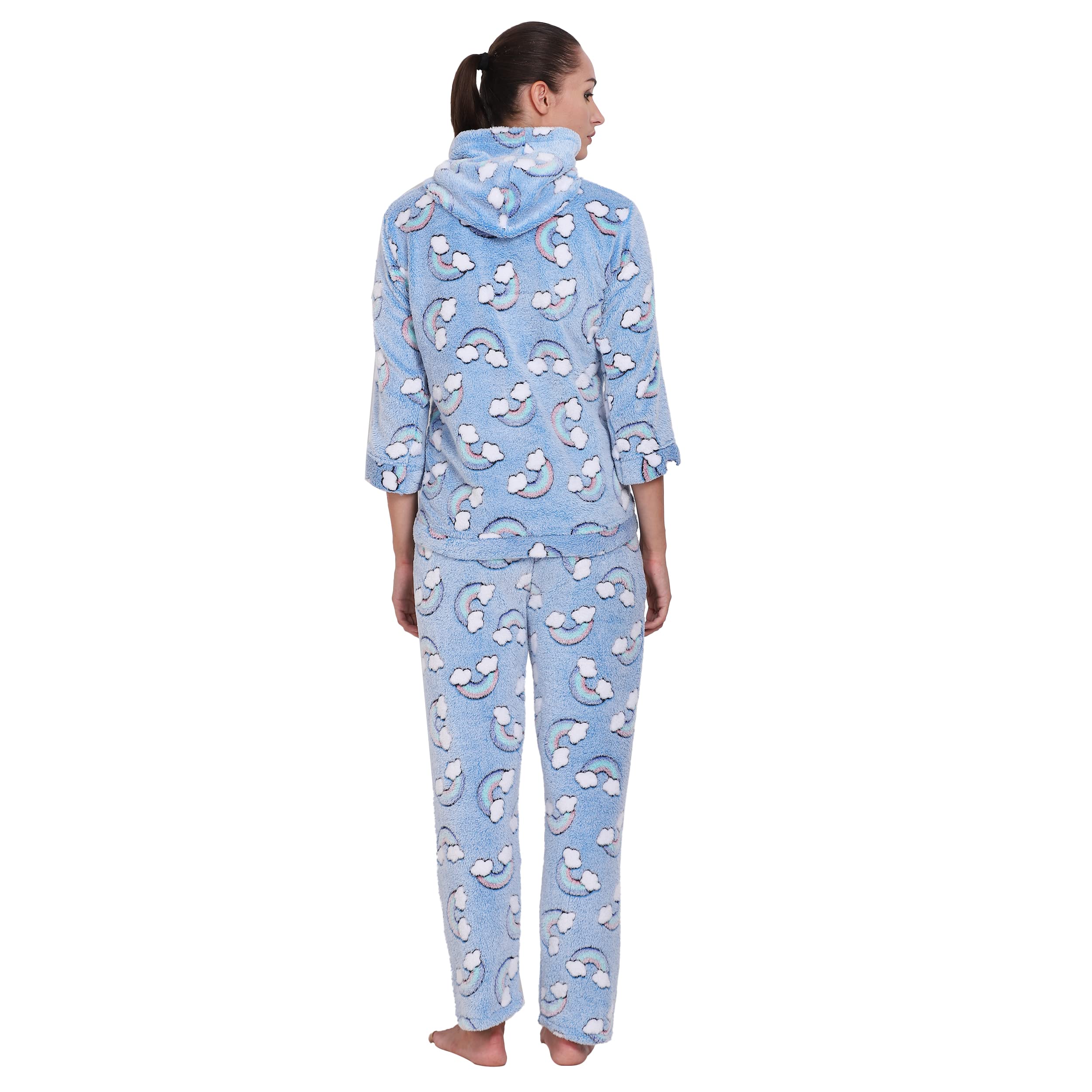 Noty- Night Suit Velvet-Hoody with 2 Side Pockets