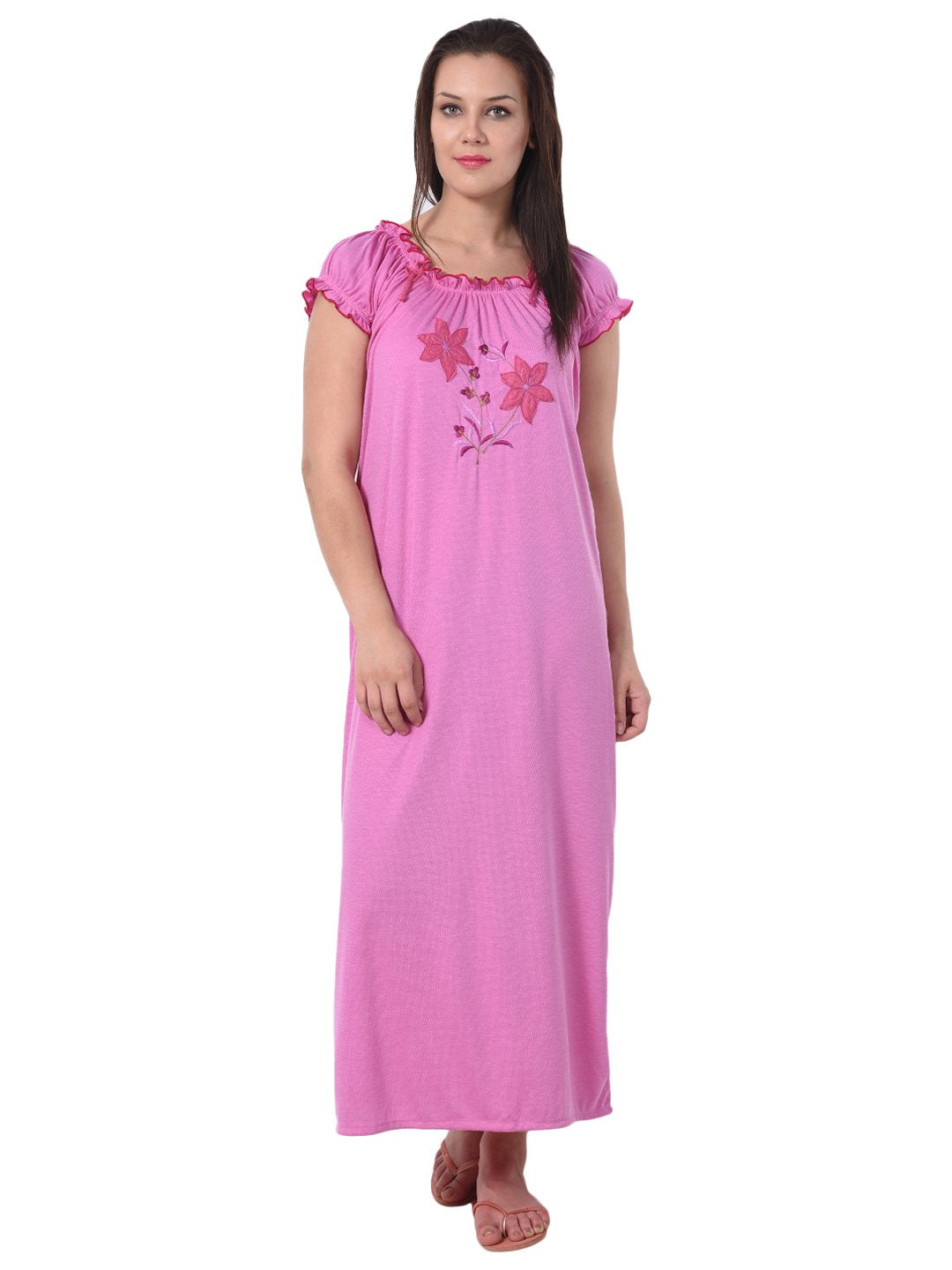 Noty Women's Cotton Floral Maxi Nighty