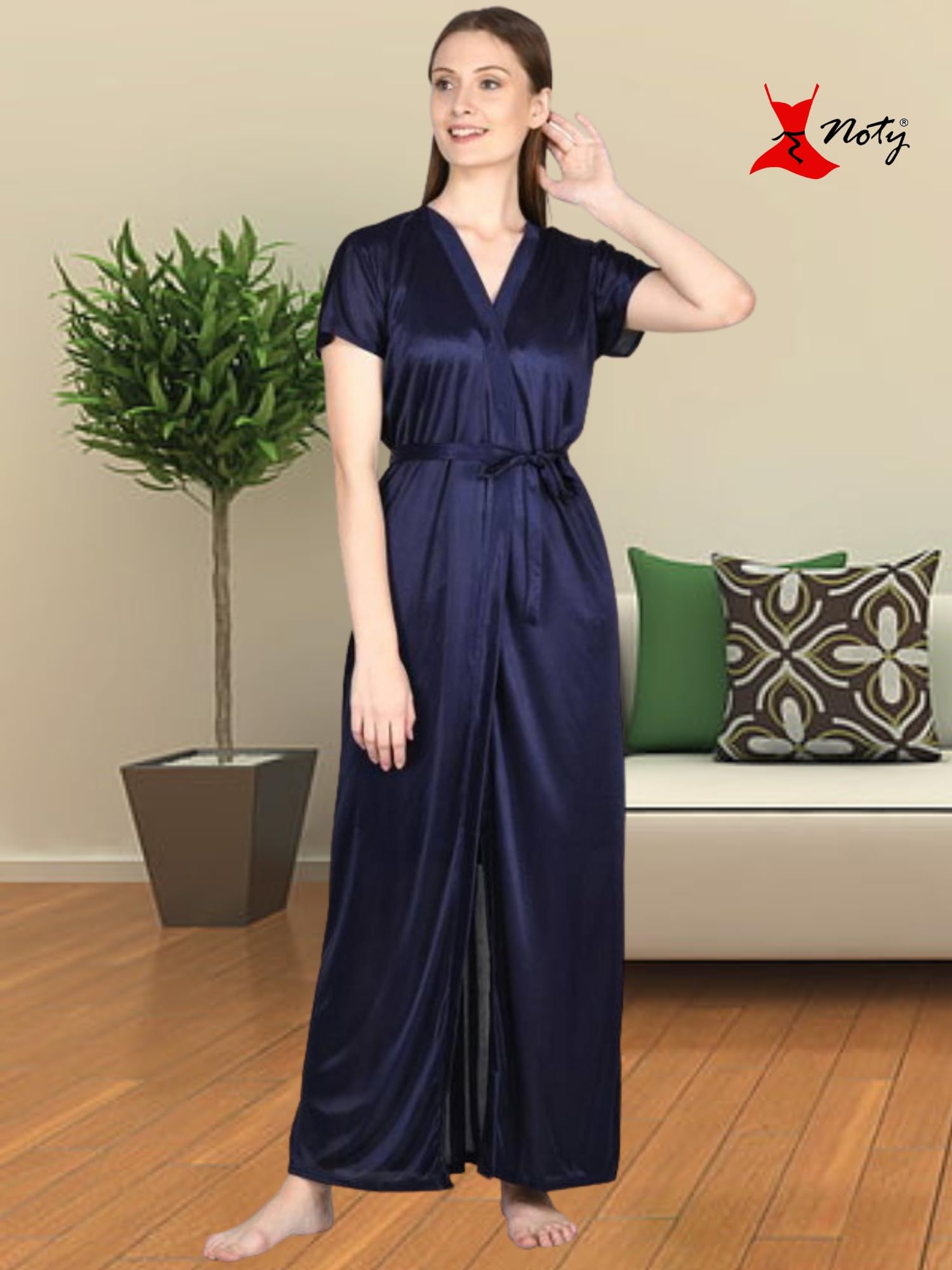 Noty - 2 Pc Women's/Girls' Hot Night Robe and Night Slip