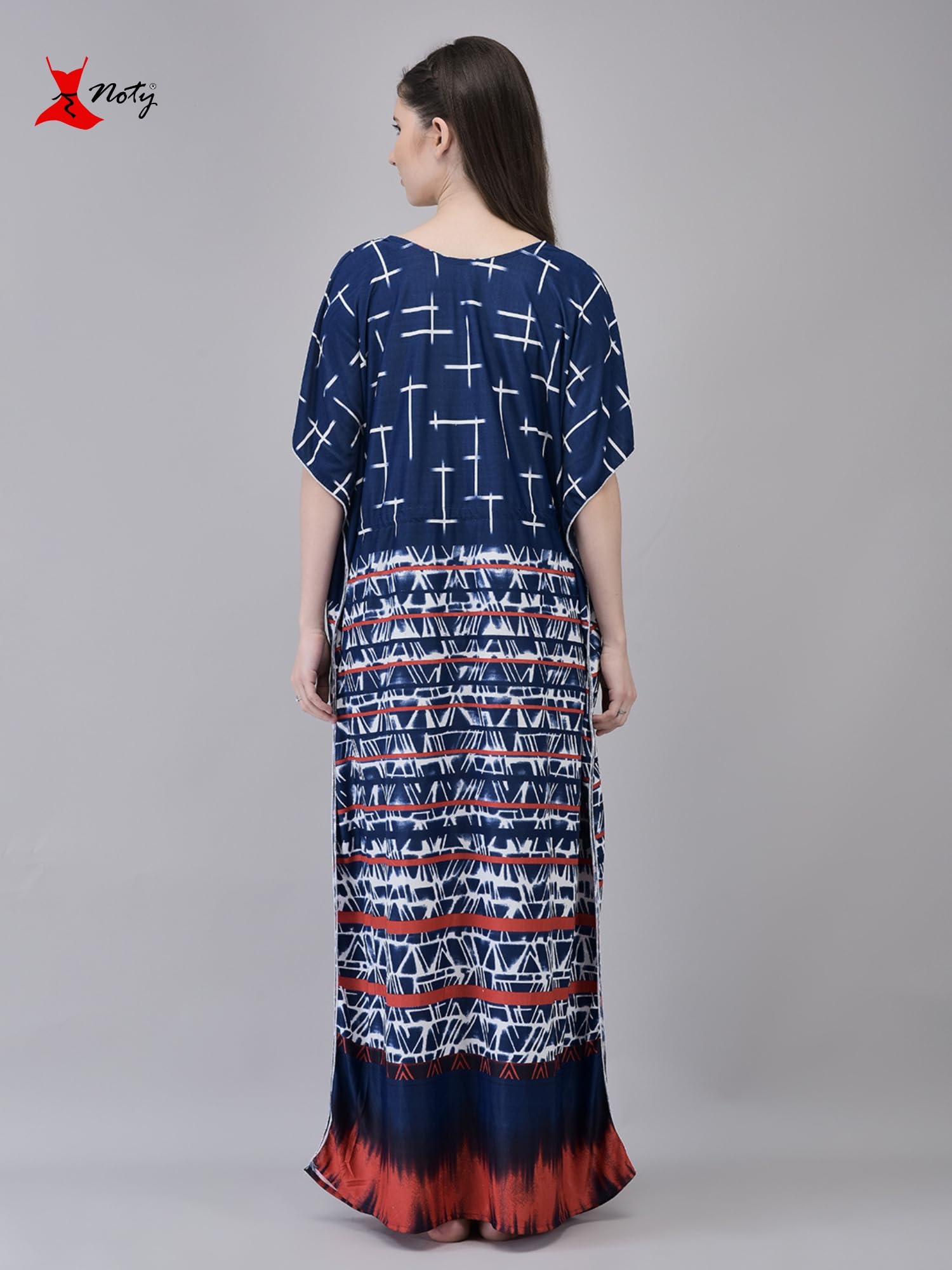 Noty ® Women's Kaftan Nighty | Printed Maxi | Sarena Fabric | Short Slevees Nightie | Nightgown for Girls & Women