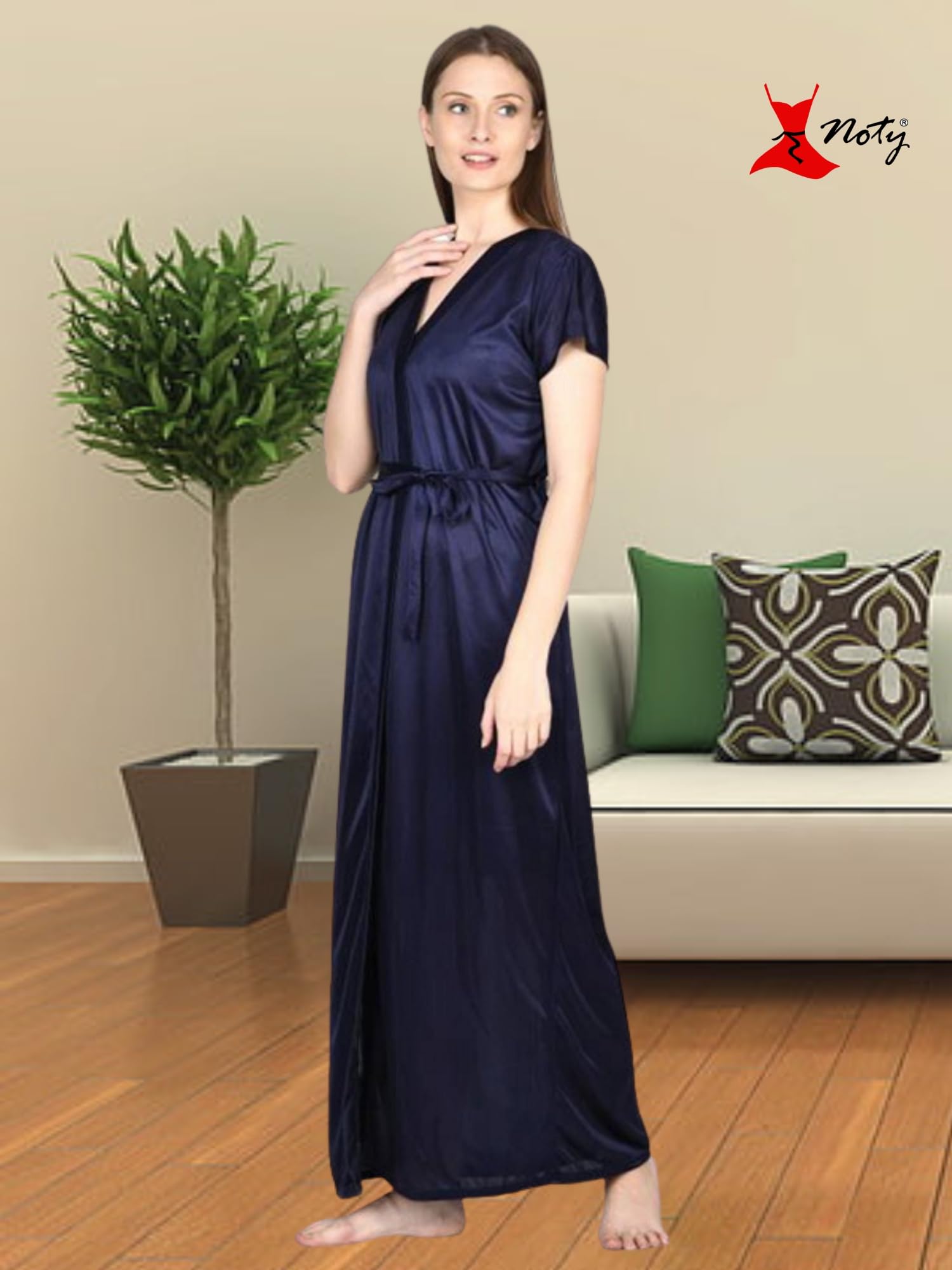 Noty - 2 Pc Women's/Girls' Hot Night Robe and Night Slip