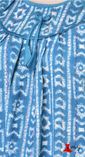 Noty ® Women's- Cotton Nighty| Short Sleeves | Night Wear | Maxi for Women | U Shaped Neck - Cotton Fabric- Jaipuri Print