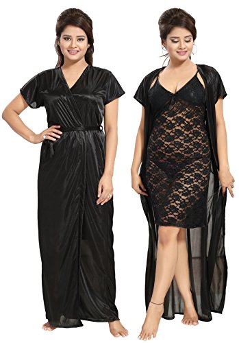 Noty - 2 Pc Women's/Girls' Hot Night Robe and Night Slip