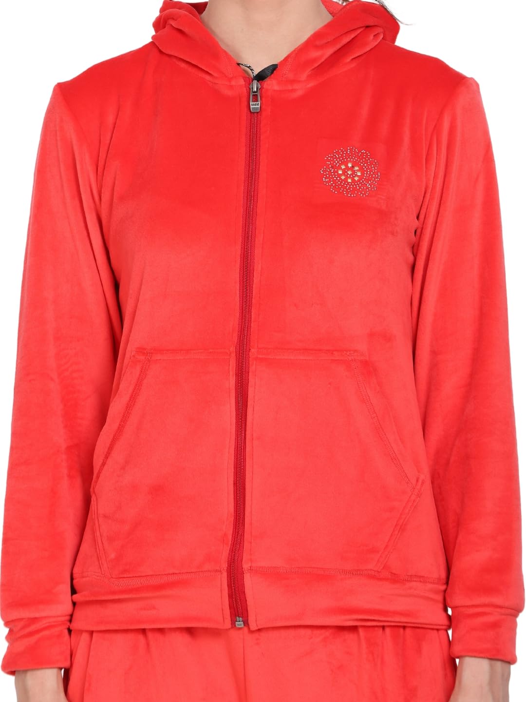 Noty- Night Suit Velvet-Hoody with 2 Side Pockets