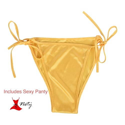 Noty ® Women's- 3 Pc Hot & Sexy Nightwear Set- Satin - Sexy Lace Chemise with Robe