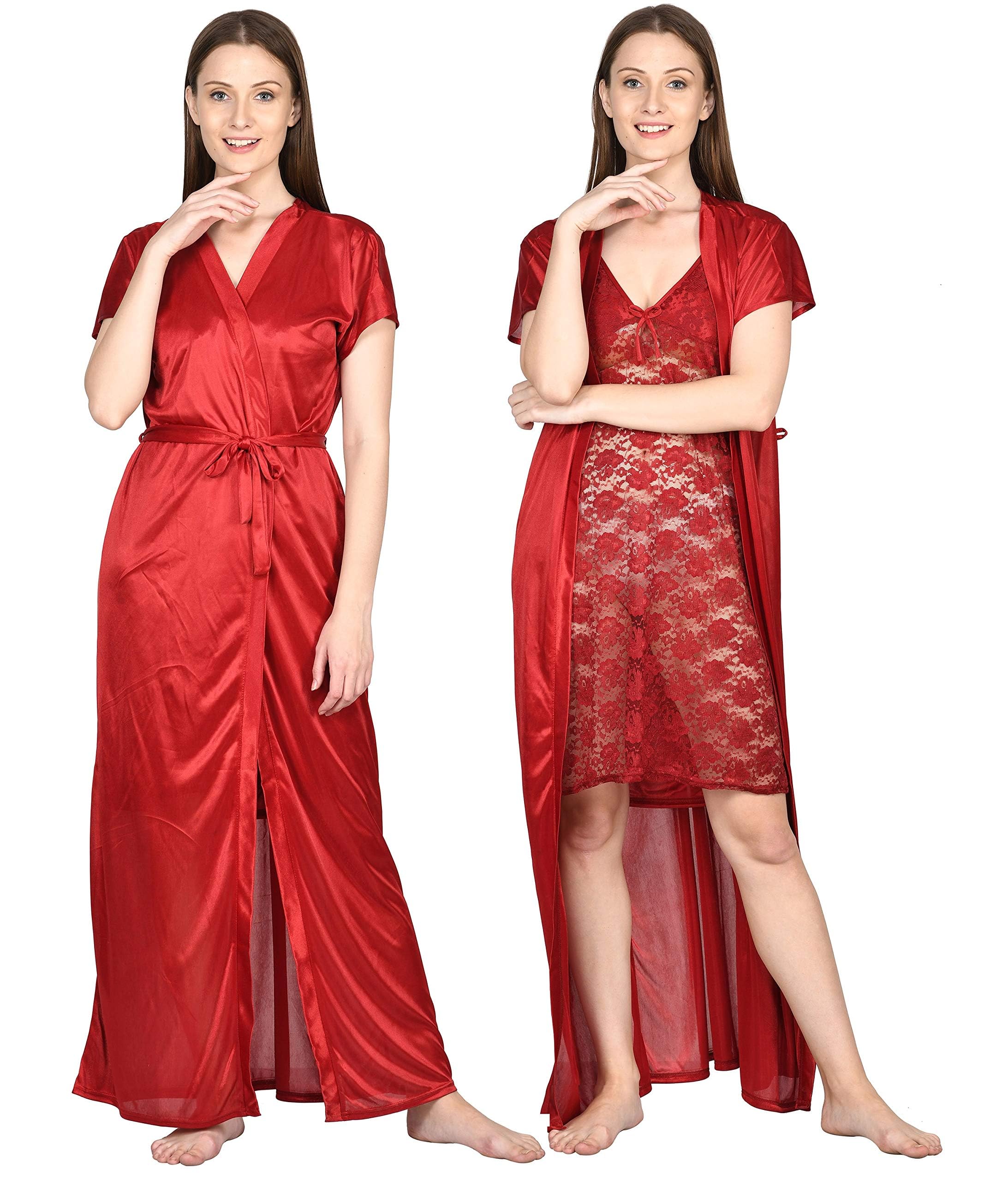 Noty - 2 Pc Women's/Girls' Hot Night Robe and Night Slip