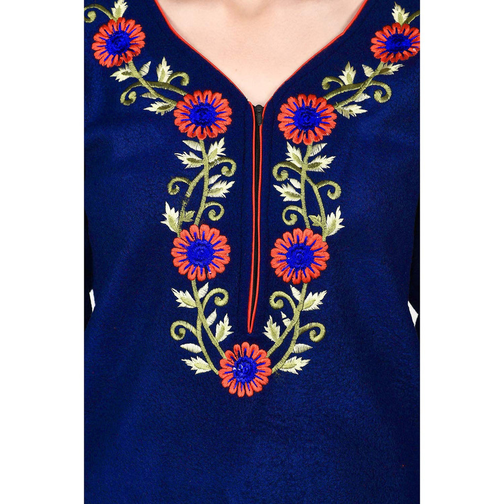 Noty Women's & Girl's Fleece Embroidered Night Suit Pack of 1