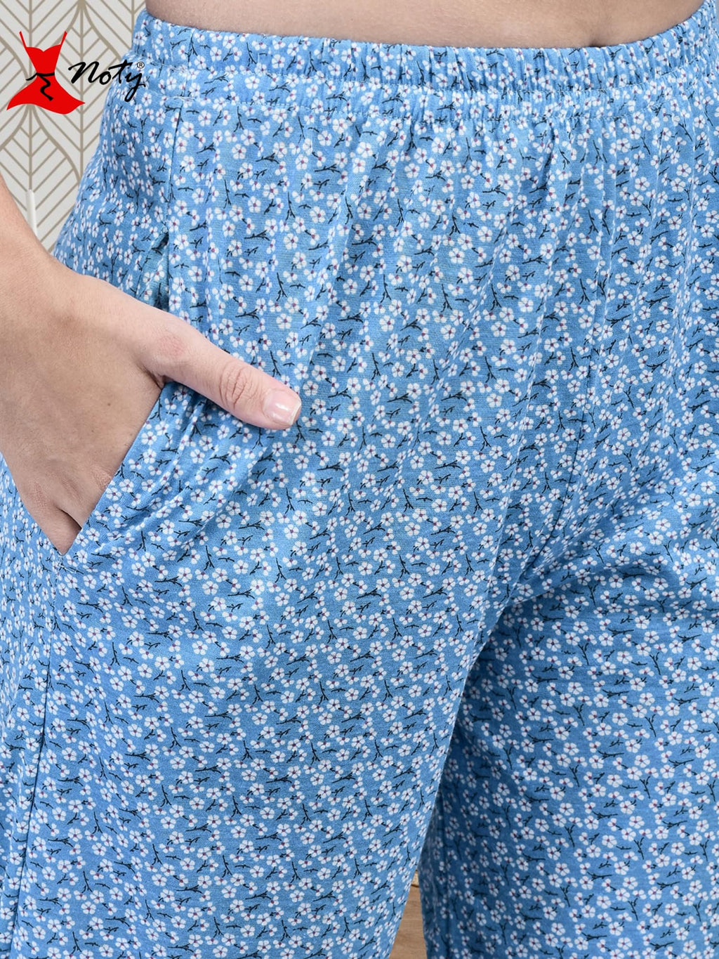 Noty® Women's- Night Suit | Co-ords Set | Night Wear | Night Dress | Loungewear- Poly Cotton Knits Fabric- Floral Printed