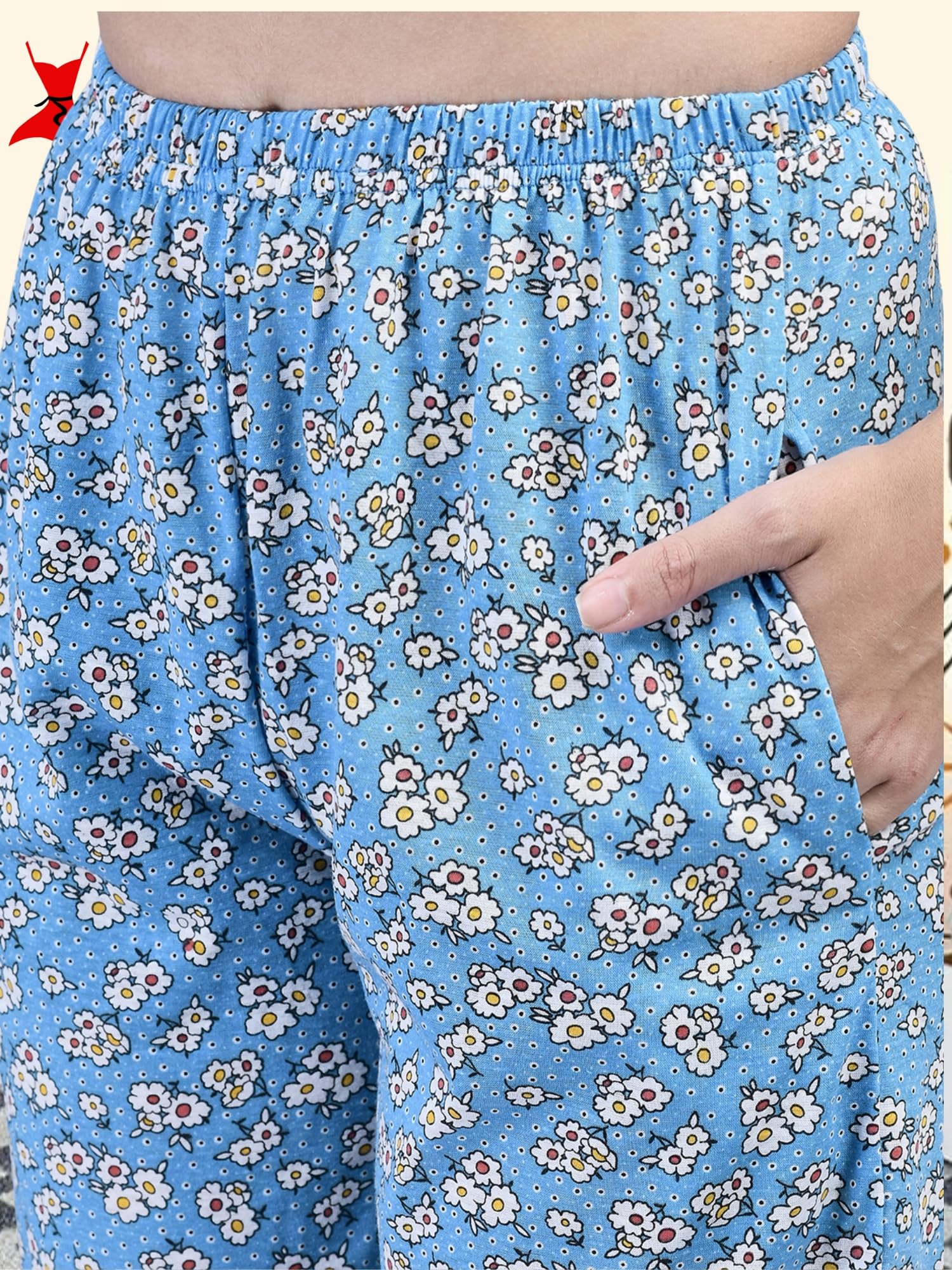 Noty® Women's- Night Suit | Co-ords Set | Night Wear | Night Dress | Loungewear- Poly Cotton Knits Fabric- Floral Printed