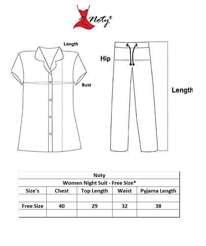 Noty® Women's- Night Suit | Co-ords Set | Night Wear | Night Dress | Loungewear- Poly Cotton Knits Fabric- Floral Printed