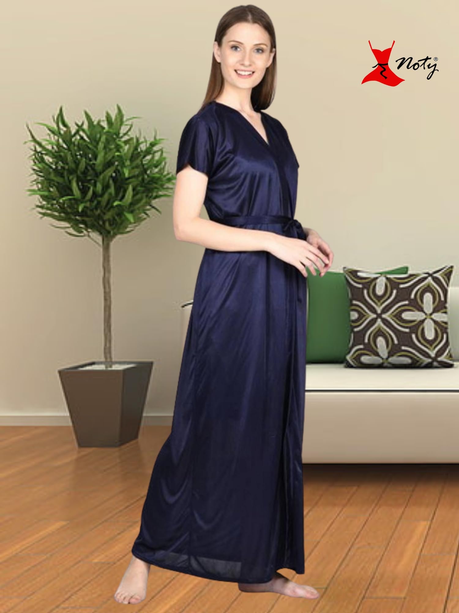 Noty - 2 Pc Women's/Girls' Hot Night Robe and Night Slip