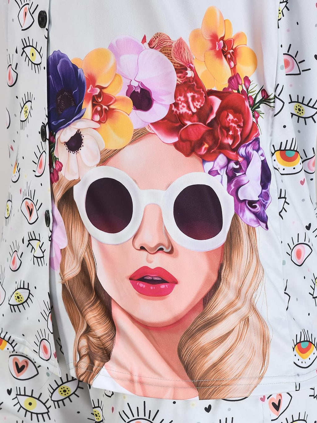 Noty ® Girl's/Women's Night Suit- Serena- Cool Print, Short Sleeves, V Neck