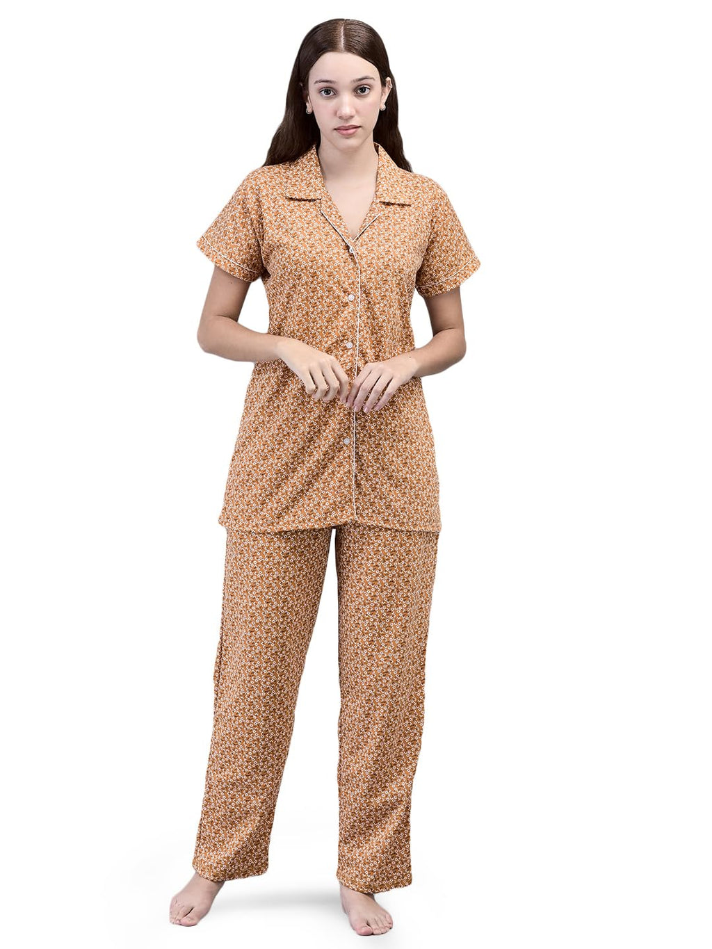 Noty® Women's- Night Suit | Co-ords Set | Night Wear | Night Dress | Loungewear- Poly Cotton Knits Fabric- Floral Printed