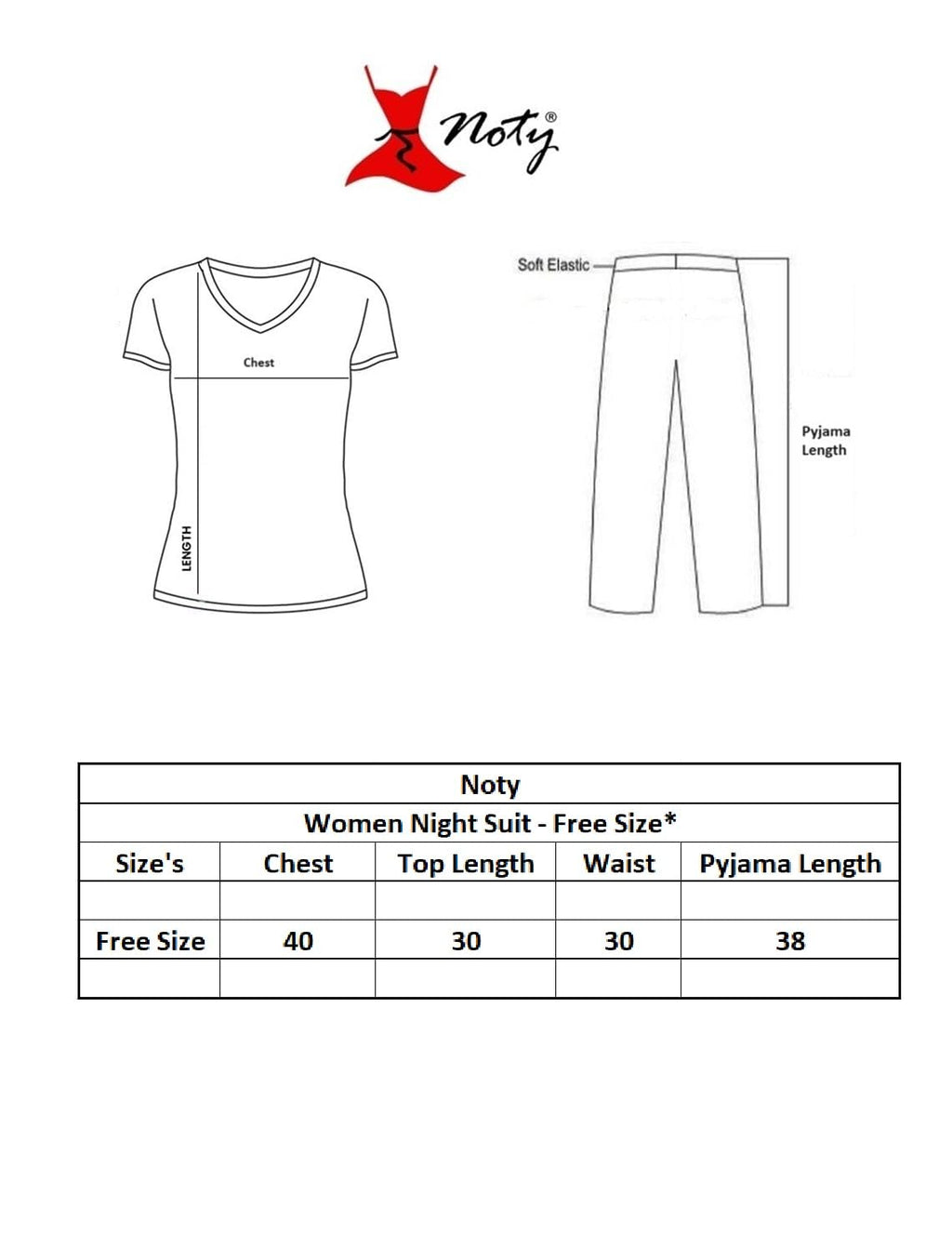 Noty® Women's- Night Suit | Co-ords Set | Night Wear | Night Dress | Loungewear- Poly Cotton Knits Fabric- Floral Printed