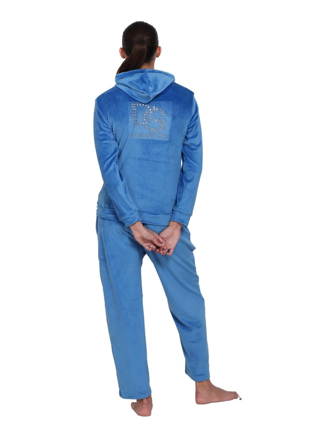 Noty- Night Suit Velvet-Hoody with 2 Side Pockets