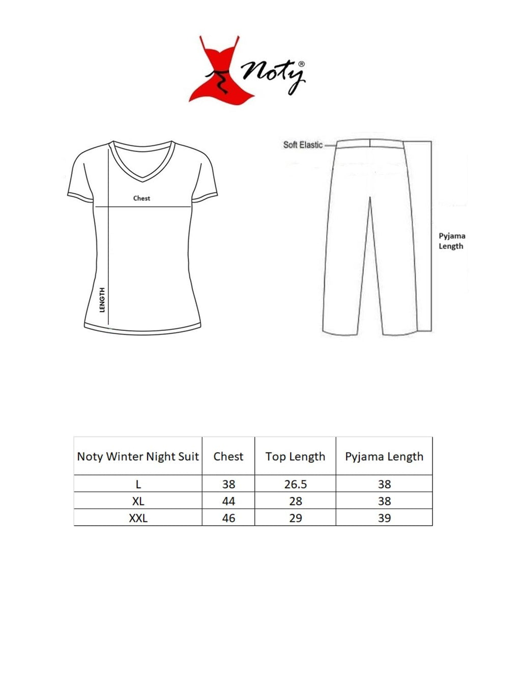 Noty- Night Suit Winter Velvet-Round Neck- Printed