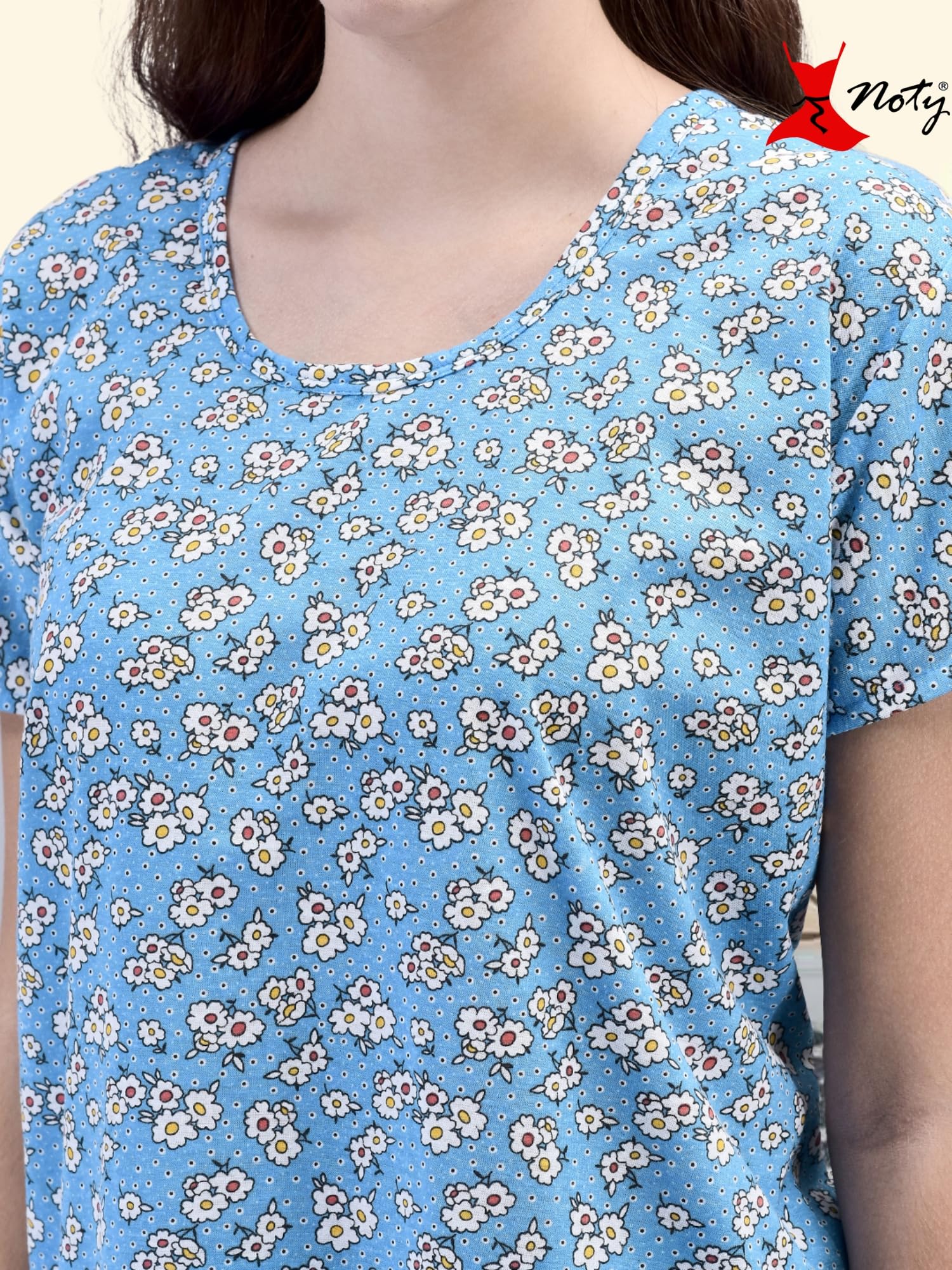 Noty® Women's- Night Suit | Co-ords Set | Night Wear | Night Dress | Loungewear- Poly Cotton Knits Fabric- Floral Printed