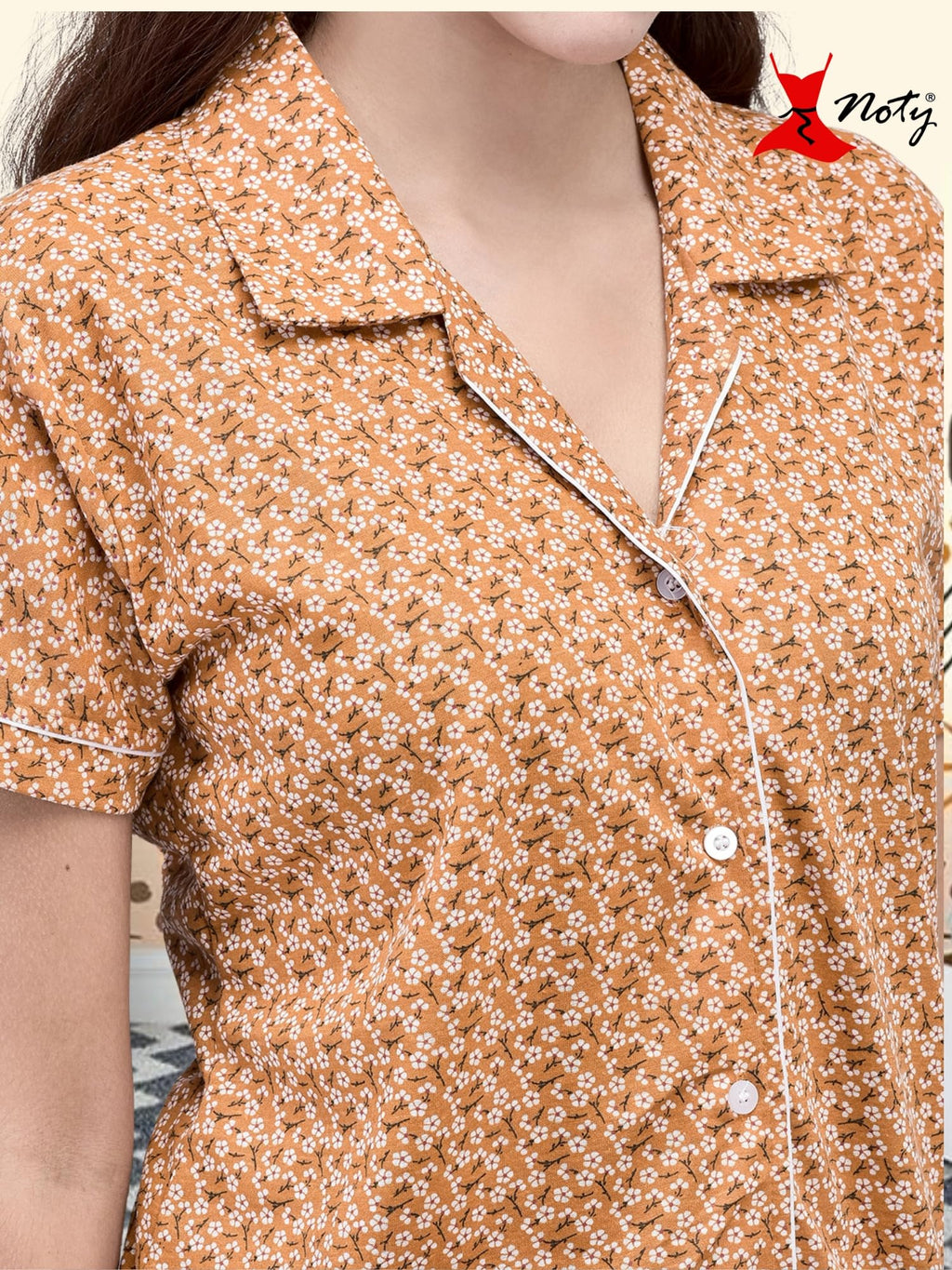 Noty® Women's- Night Suit | Co-ords Set | Night Wear | Night Dress | Loungewear- Poly Cotton Knits Fabric- Floral Printed