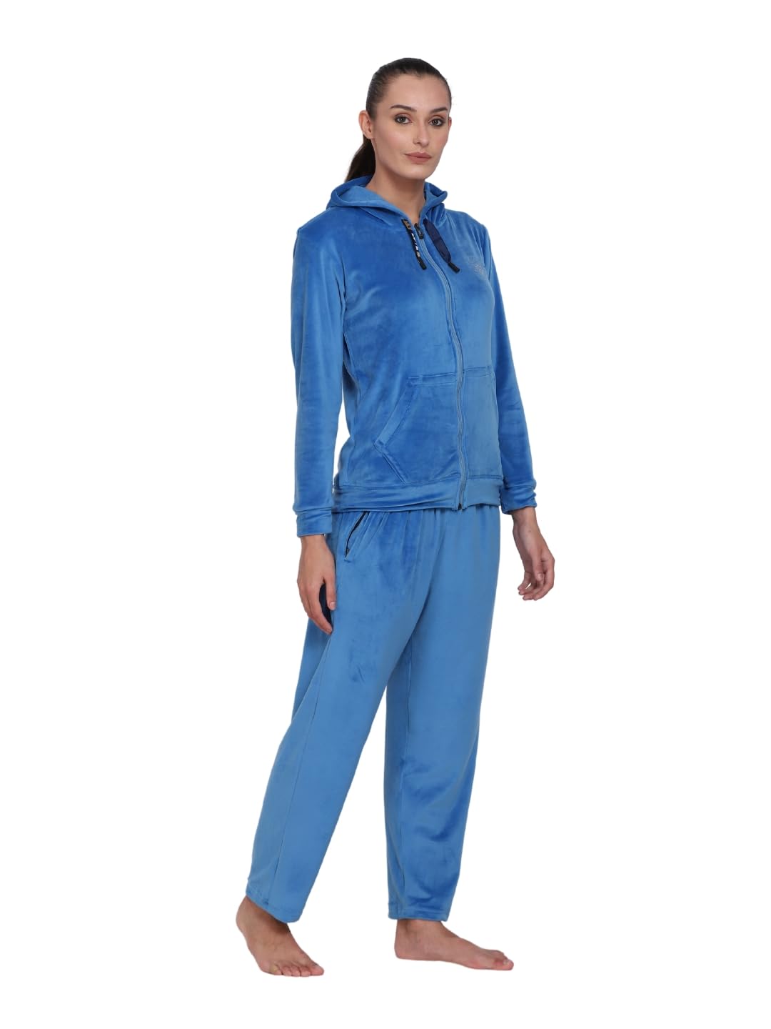 Noty- Night Suit Velvet-Hoody with 2 Side Pockets