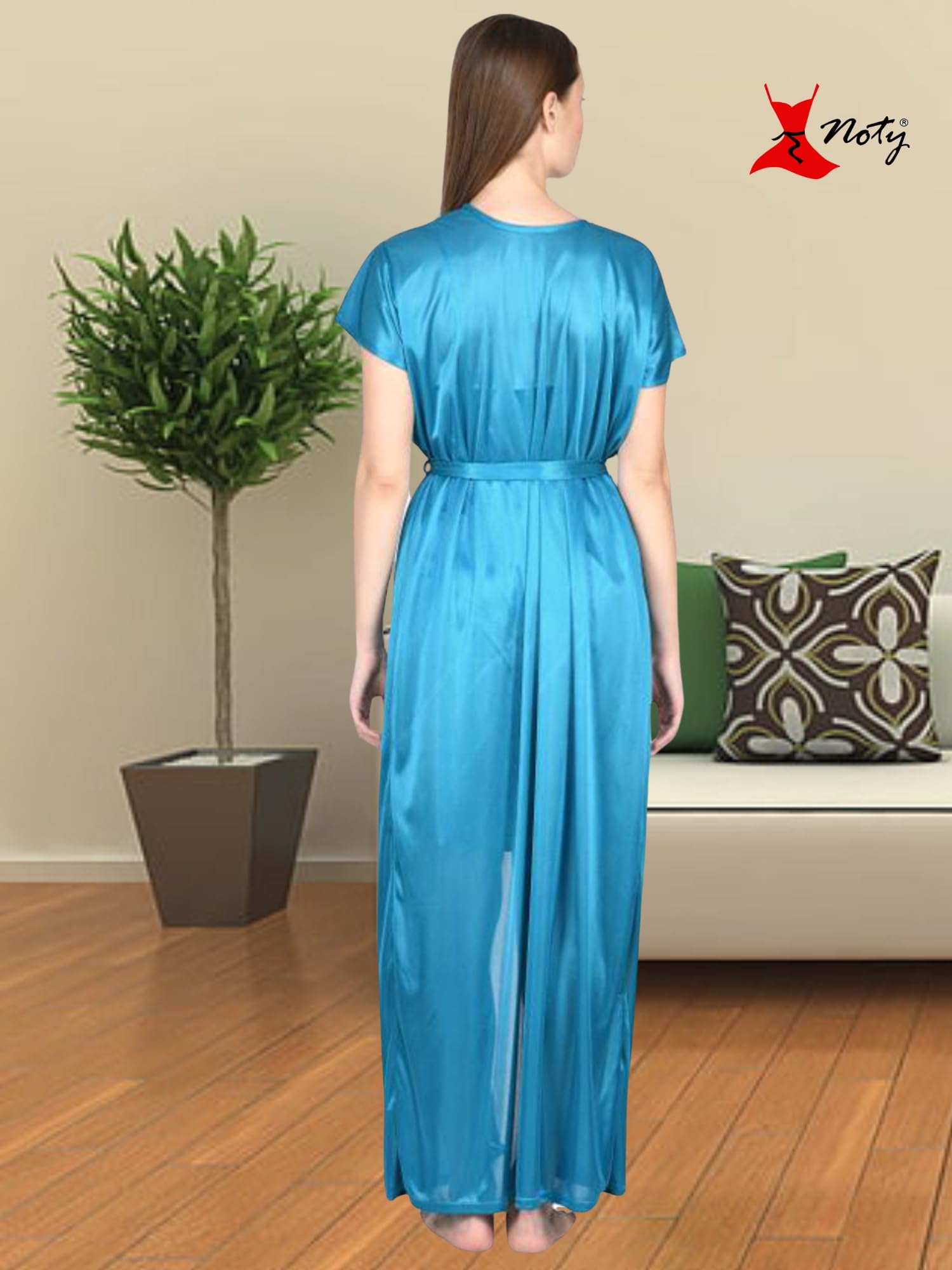 Noty - 2 Pc Women's/Girls' Hot Night Robe and Night Slip