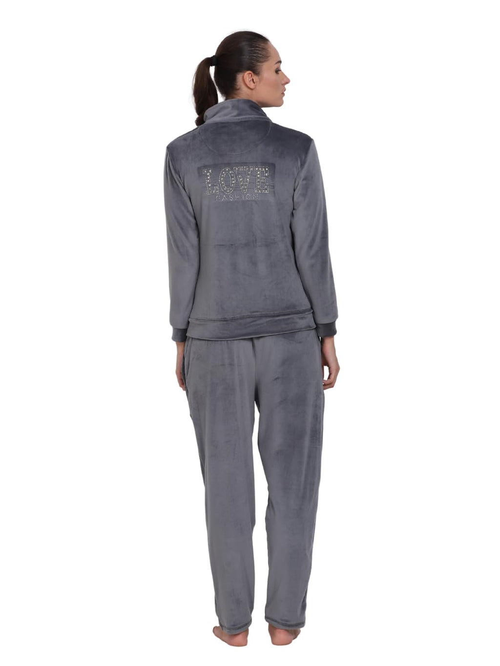 Noty- Night Suit Velvet-Hoody with 2 Side Pockets