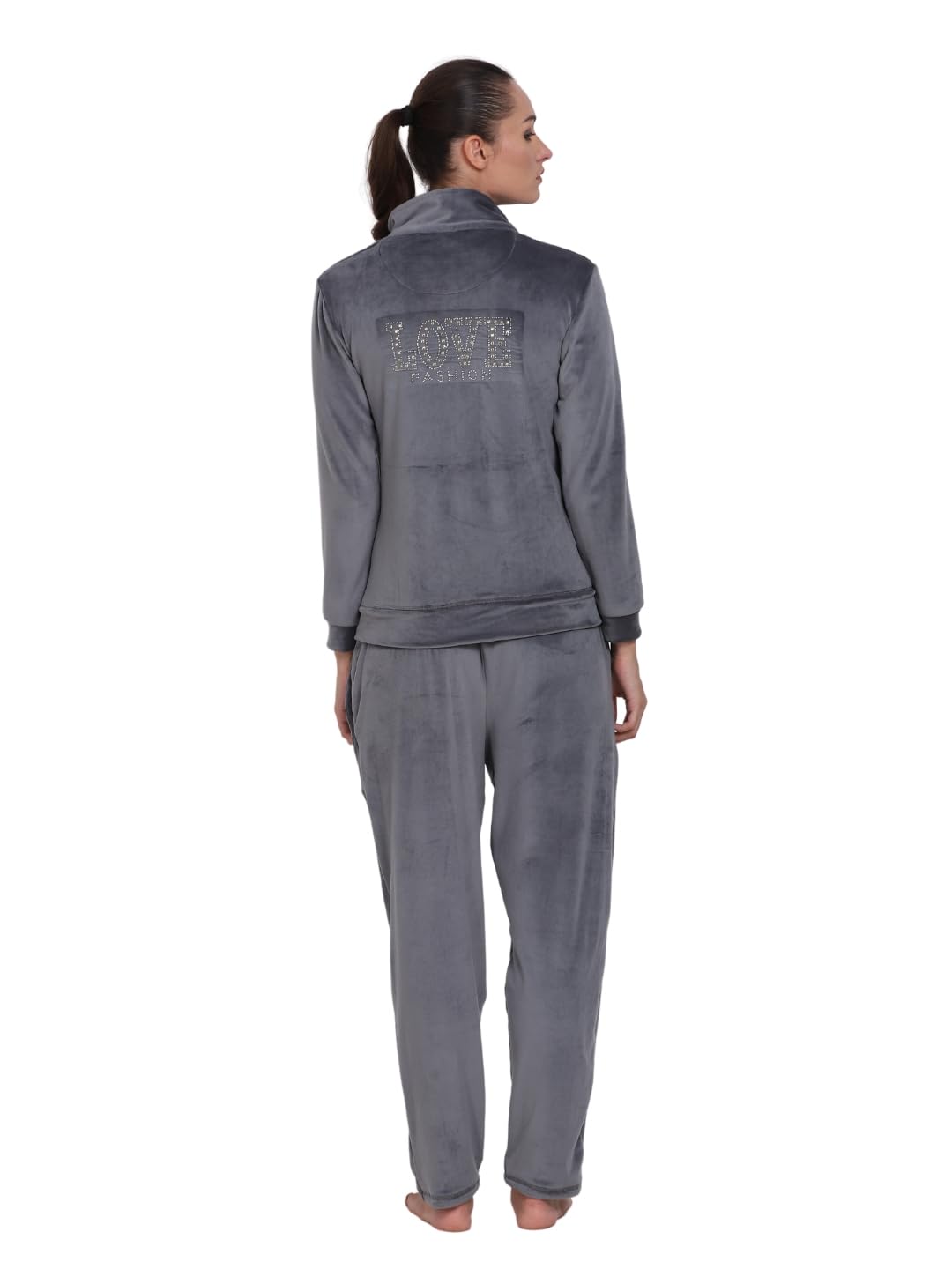 Noty- Night Suit Velvet-Hoody with 2 Side Pockets