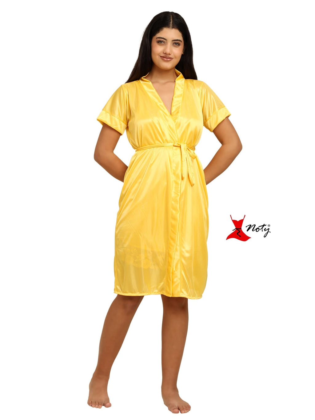 Noty ® Women's- 3 Pc Hot & Sexy Nightwear Set- Satin - Sexy Lace Chemise with Robe