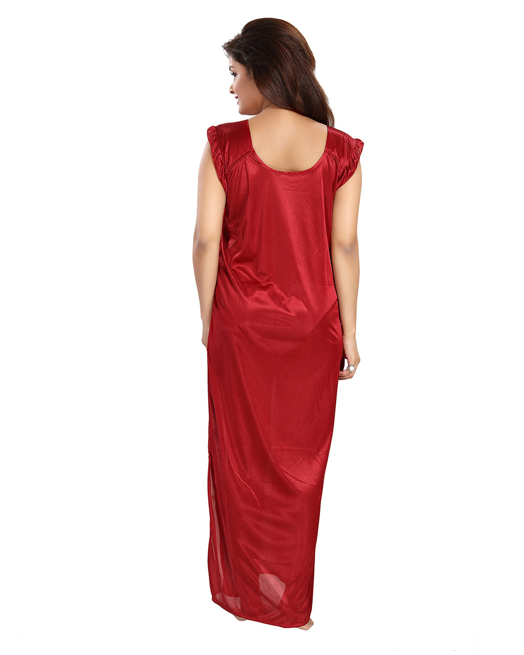 Noty Women's Satin Plain/Solid Nightwear Set Pack of 4