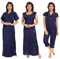 Noty Women's Satin Plain/Solid Nightwear Set Pack of 4