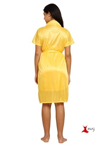 Noty ® Women's- 3 Pc Hot & Sexy Nightwear Set- Satin - Sexy Lace Chemise with Robe