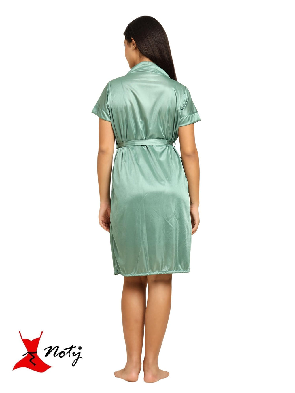 Noty ® Women's- 3 Pc Hot & Sexy Nightwear Set- Satin - Sexy Lace Chemise with Robe