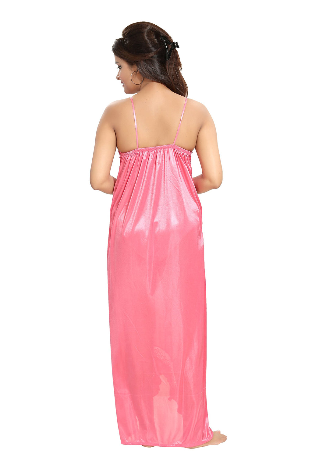 Noty Women's Satin Solid Maxi Nighty (Pack of 2)