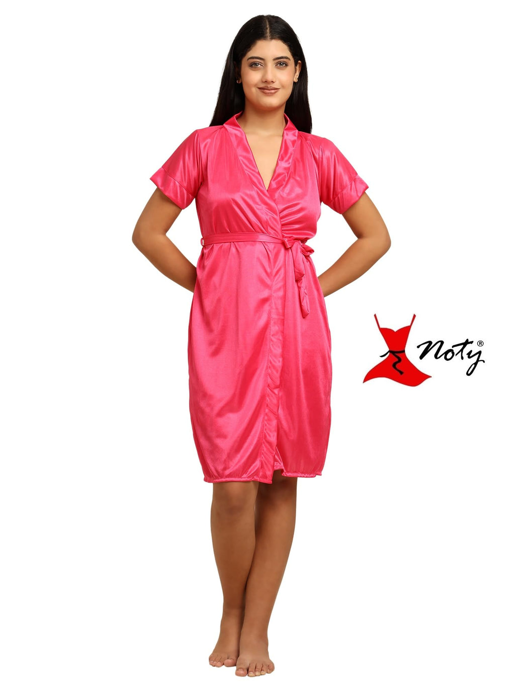 Noty ® Women's- 3 Pc Hot & Sexy Nightwear Set- Satin - Sexy Lace Chemise with Robe