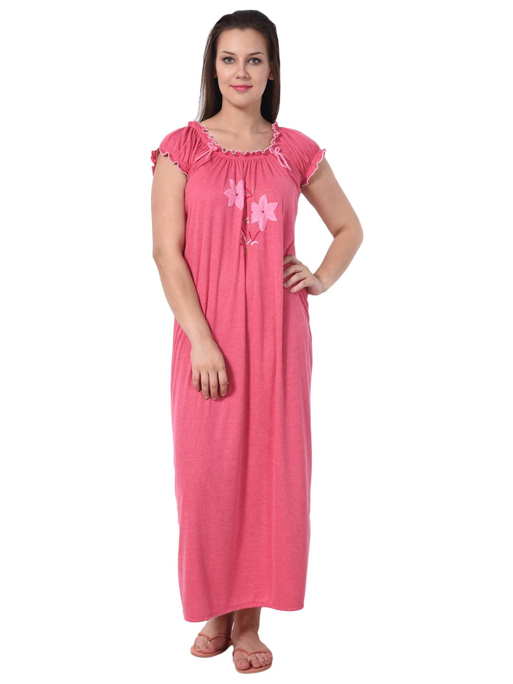 Noty Women's Cotton Floral Maxi Nighty