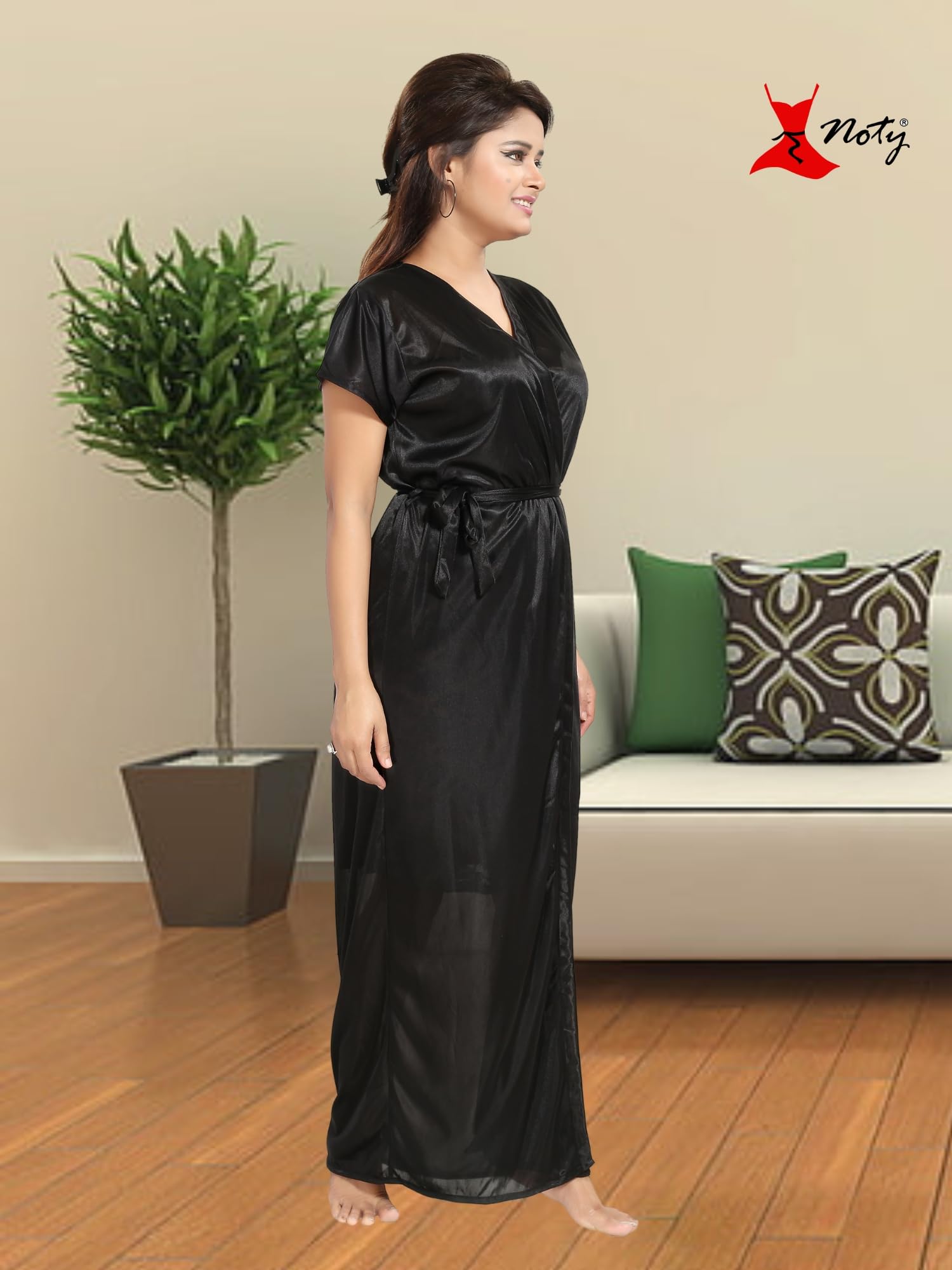 Noty - 2 Pc Women's/Girls' Hot Night Robe and Night Slip