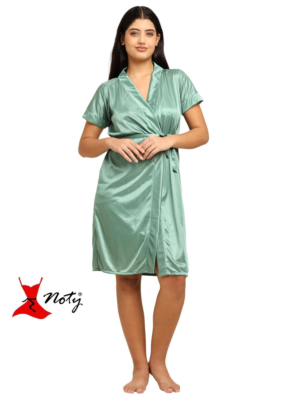 Noty ® Women's- 3 Pc Hot & Sexy Nightwear Set- Satin - Sexy Lace Chemise with Robe