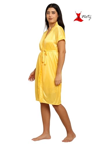 Noty ® Women's- 3 Pc Hot & Sexy Nightwear Set- Satin - Sexy Lace Chemise with Robe