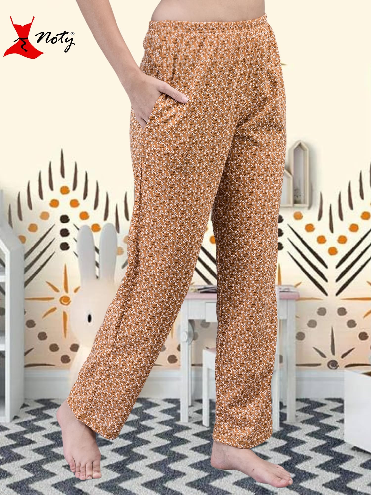 Noty® Women's- Night Suit | Co-ords Set | Night Wear | Night Dress | Loungewear- Poly Cotton Knits Fabric- Floral Printed
