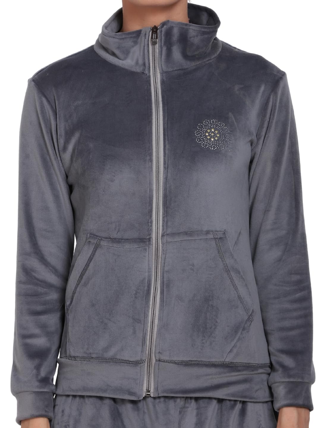 Noty- Night Suit Velvet-Hoody with 2 Side Pockets