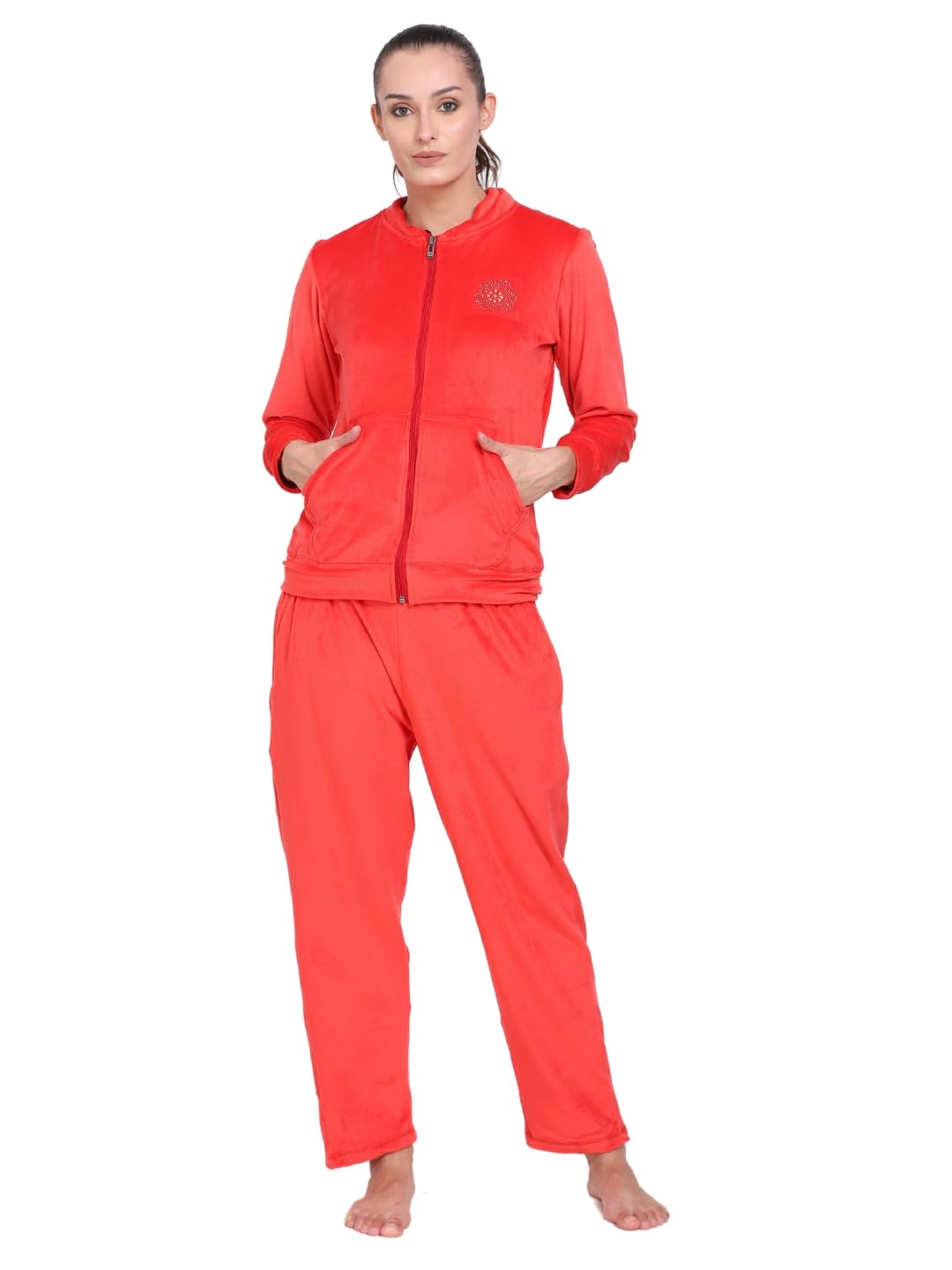 Noty- Night Suit Velvet-Hoody with 2 Side Pockets