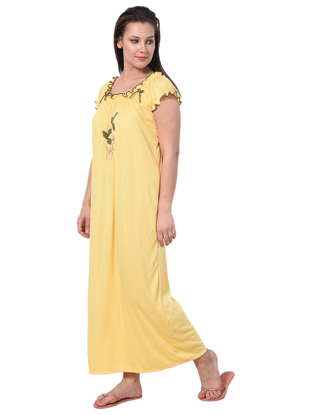 Noty Women's Cotton Floral Maxi Nighty