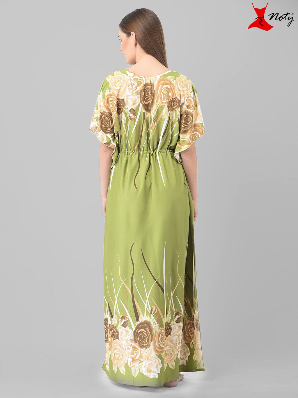 Noty ® Women's Kaftan Nighty | Printed Maxi | Sarena Fabric | Short Slevees Nightie | Nightgown for Girls & Women
